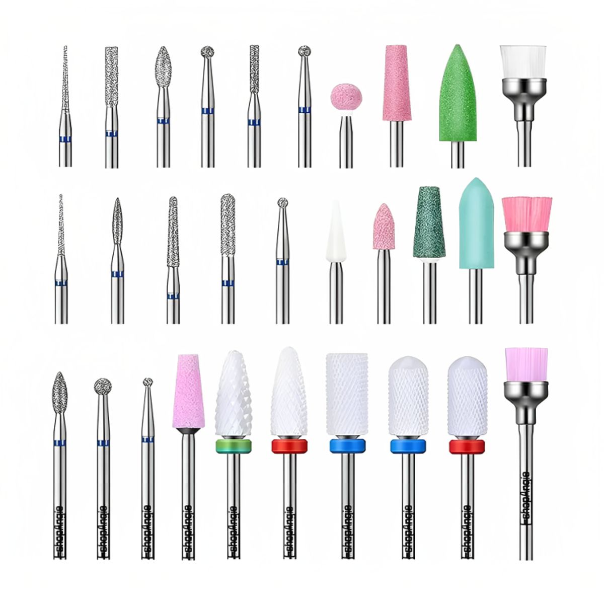 GENERICO - Juego Manicura Pedicura Broca Uña Cerámica Profesional 30pcs