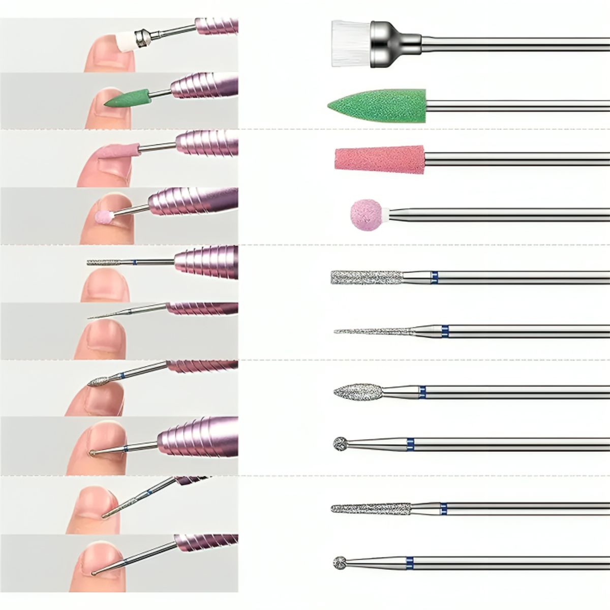 GENERICO - Juego Manicura Pedicura Broca Uña Cerámica Profesional 30pcs