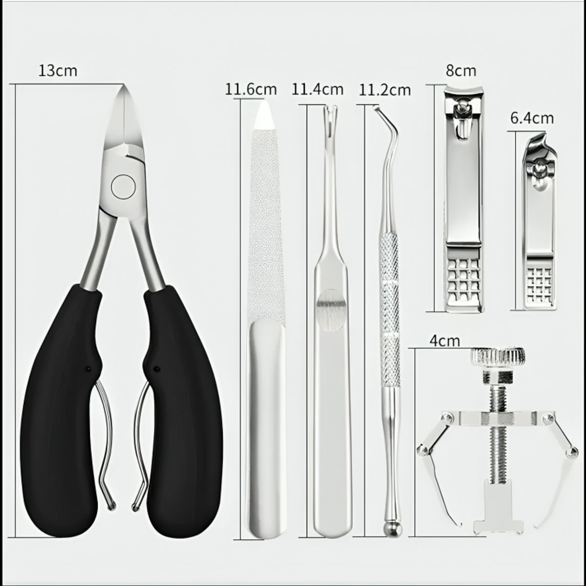 GENERICO - Kit Herramientas Uñas Encarnadas Set Pedicura Corta Uñas 7pz
