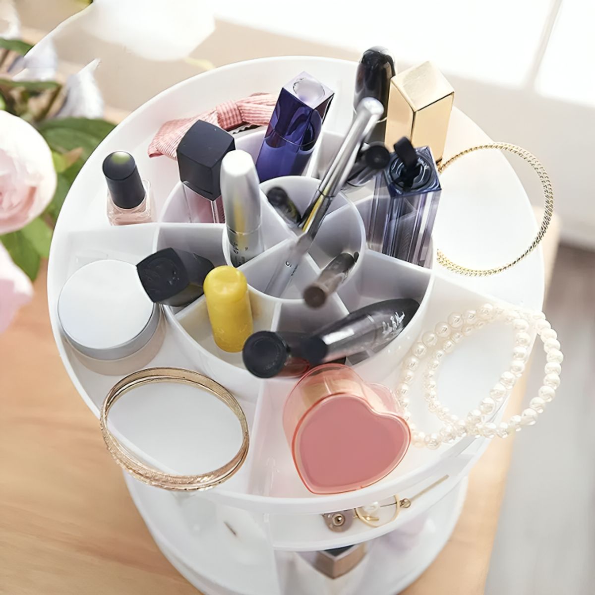 GENERICO - Organizador De Maquillaje Cosmetiquero Giratorio 360 Grados
