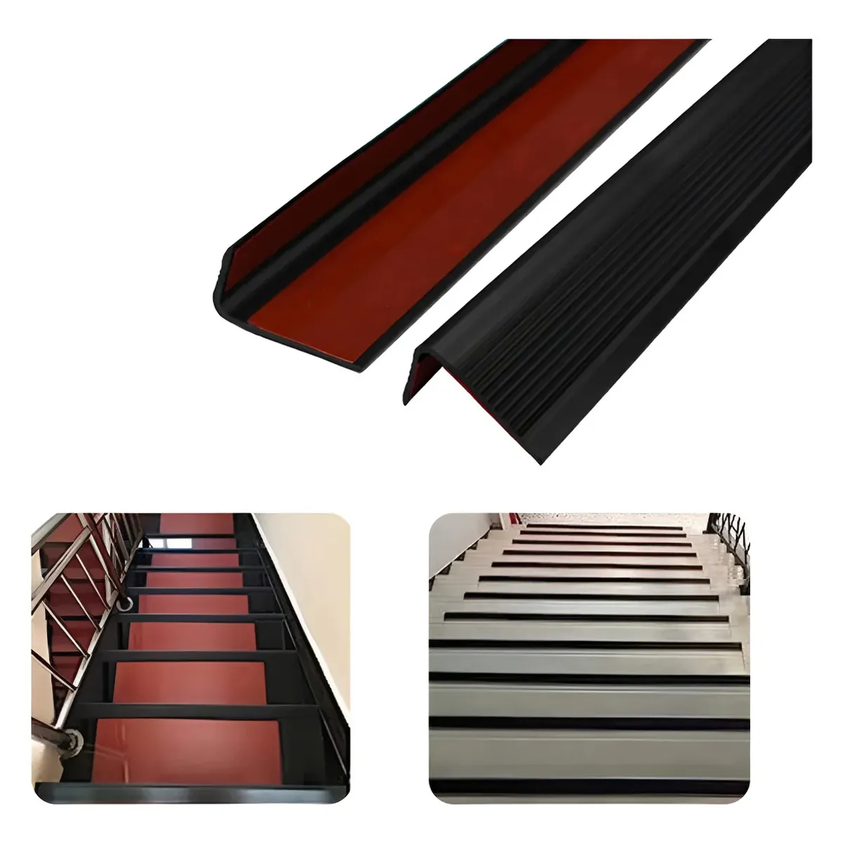 KUANGYE - Tiras Antideslizantes De Goma 3m Para Escaleras Negro