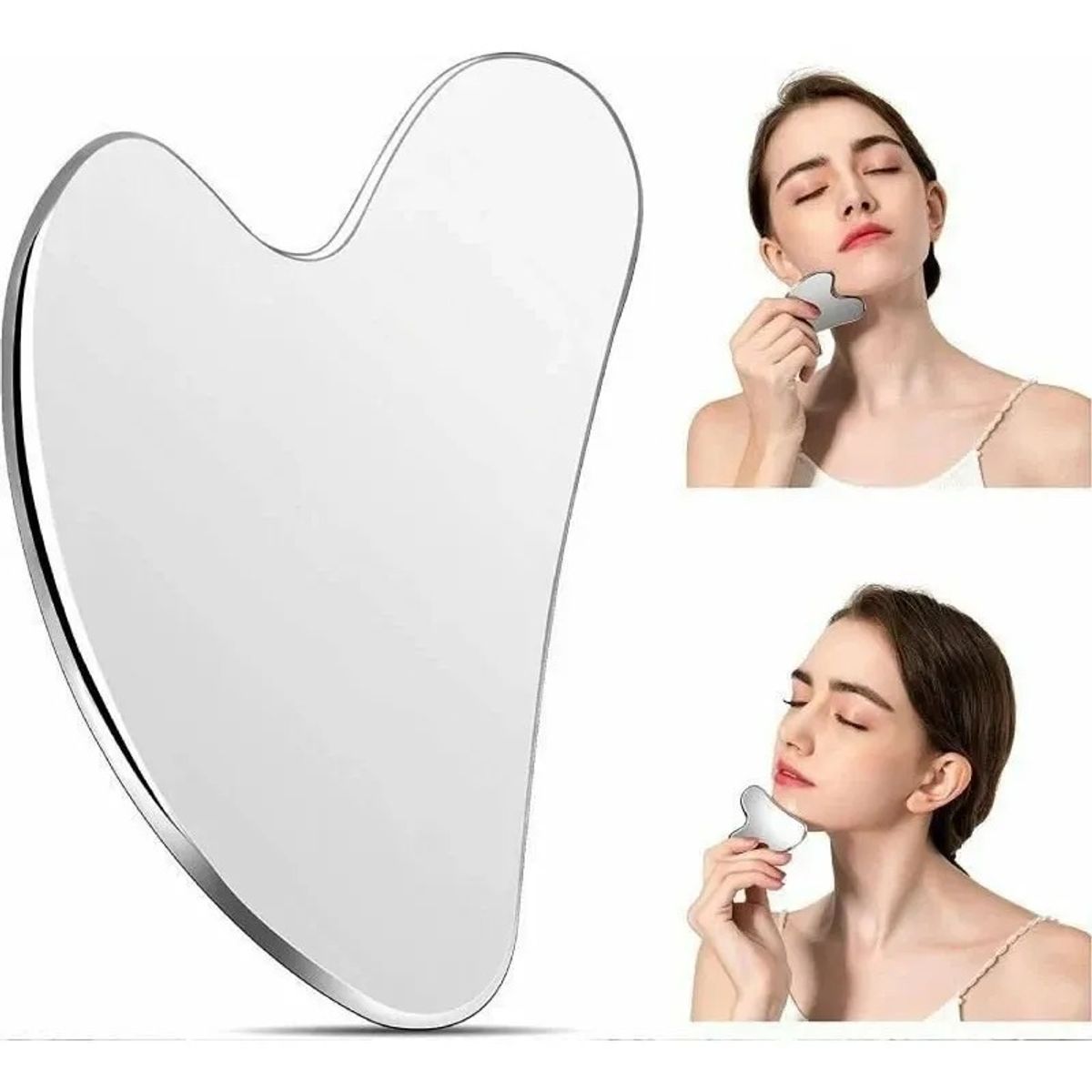 GENERICO - Guasha De Acero Inoxidable Masajeador Facial Linfatico