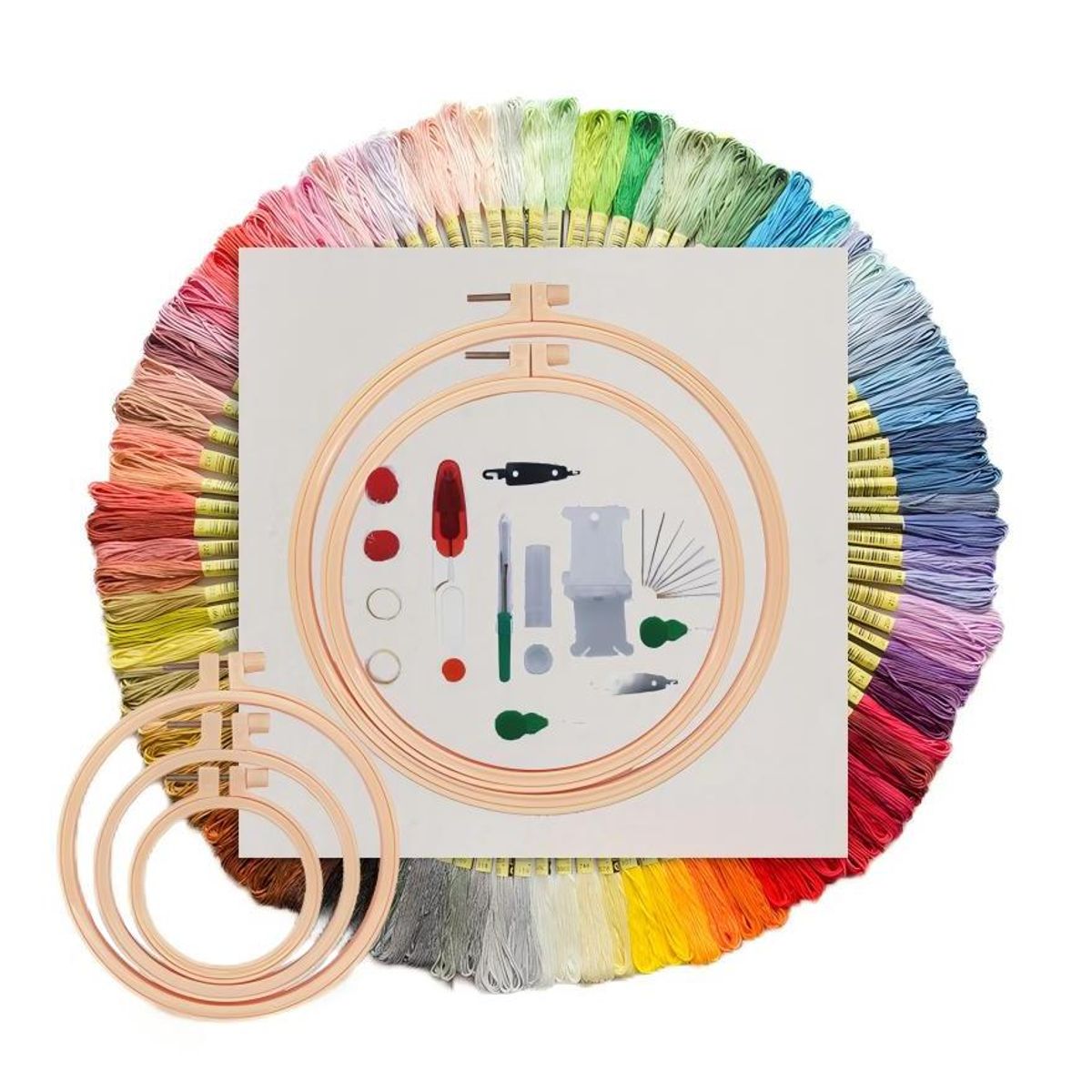 KINDA NICE - Set Bordado 100 Hilos, Bastidores, Telas, Agujas, Accesorios