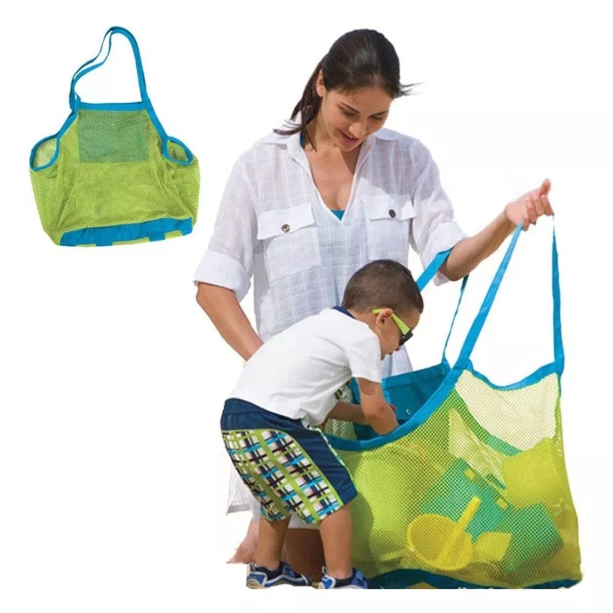 KUANGYE - Bolsa bolso de playa para acampar juguetes de baño grandes