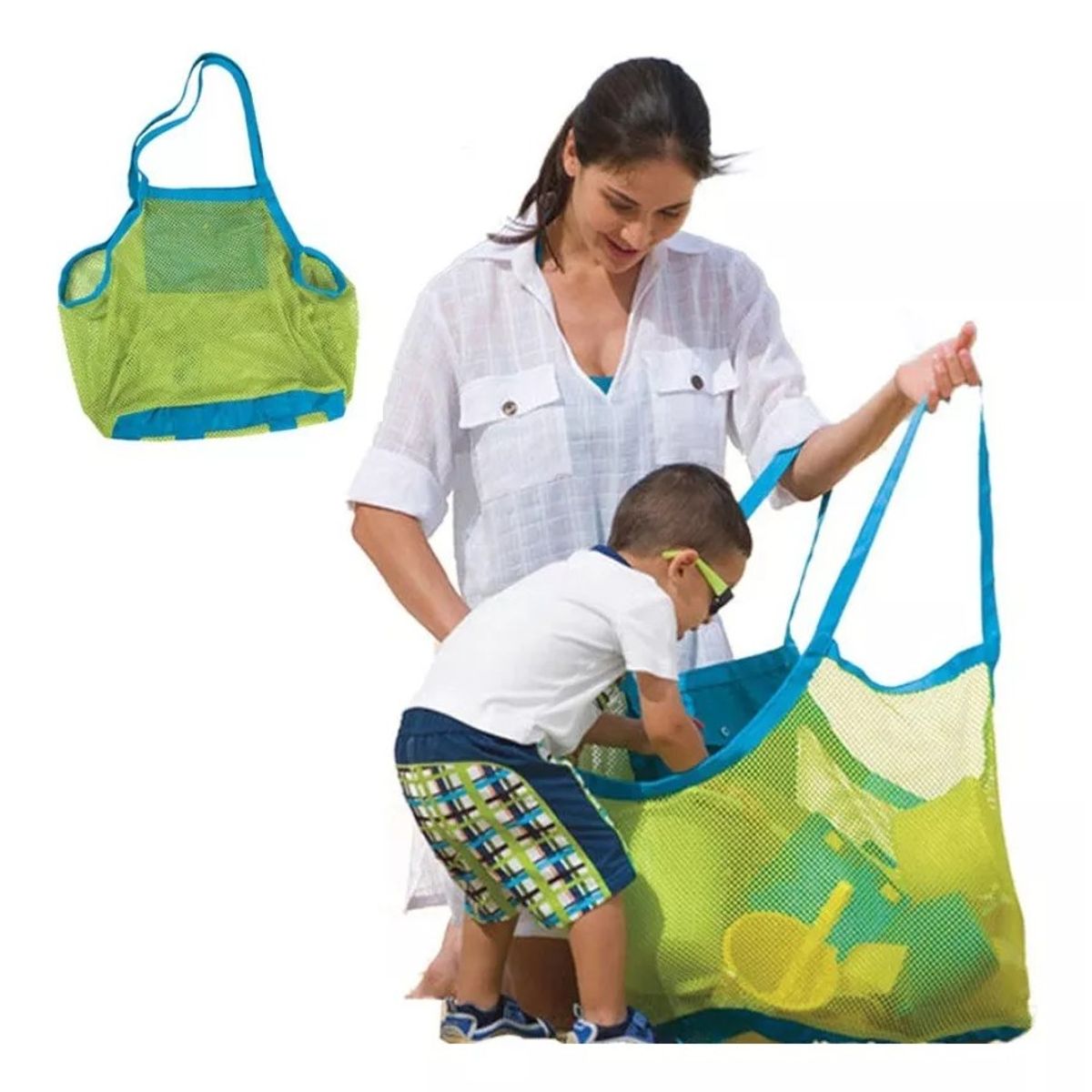 KUANGYE - Bolsa bolso de playa para acampar juguetes de baño grandes