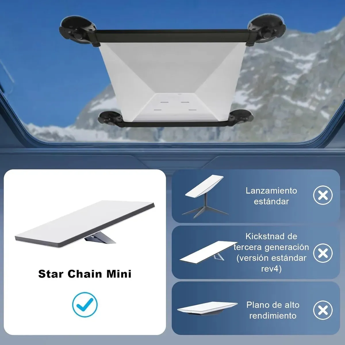 KUANGYE - Soporte De Ventosa O Chupon Para Antena Starlink Mini