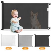 Puerta Negra Retráctil de Seguridad para Niños y Mascotas