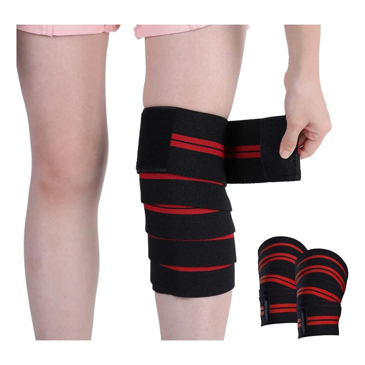 GENERICO - Un Par Venda Para Rodilla Crossfit Elasticada Y Transpirable