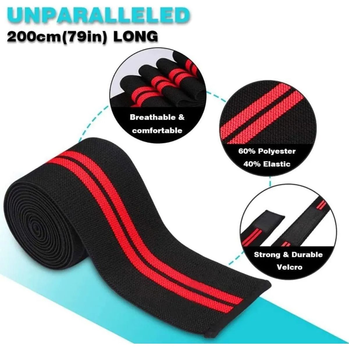 GENERICO - Un Par Venda Para Rodilla Crossfit Elasticada Y Transpirable