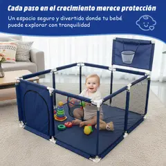 ZSPK - Corral Centro de Seguridad Infantil Con Aro De Basket Azul