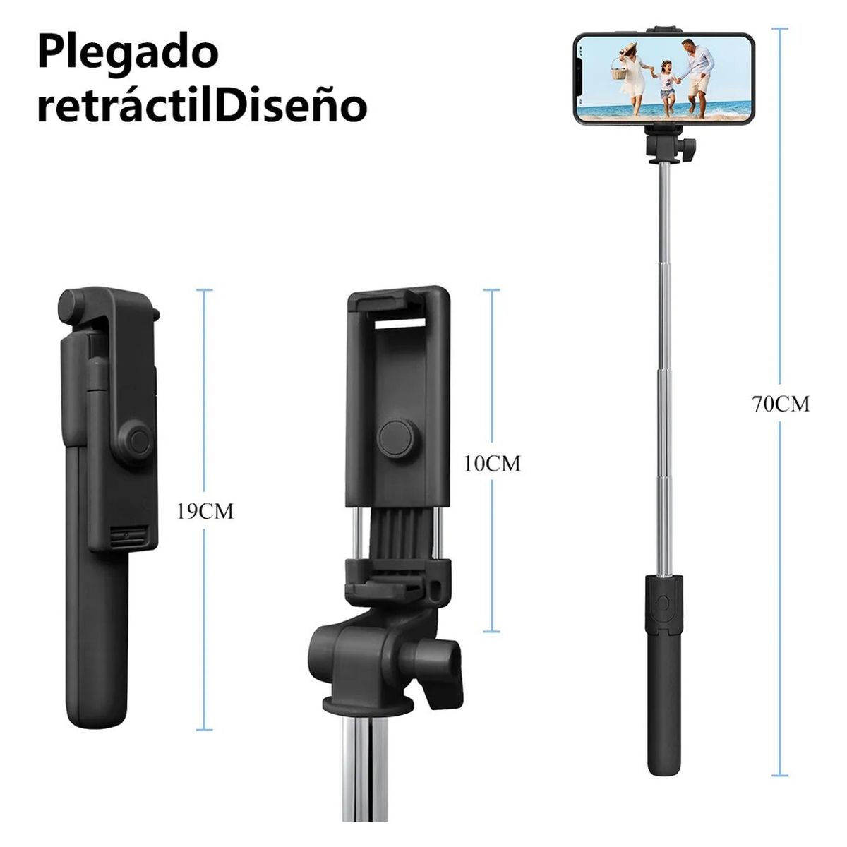 SUPERCENTER - Selfie Sticktrípode Selfie Stick Mando A Distancia Bluetooth