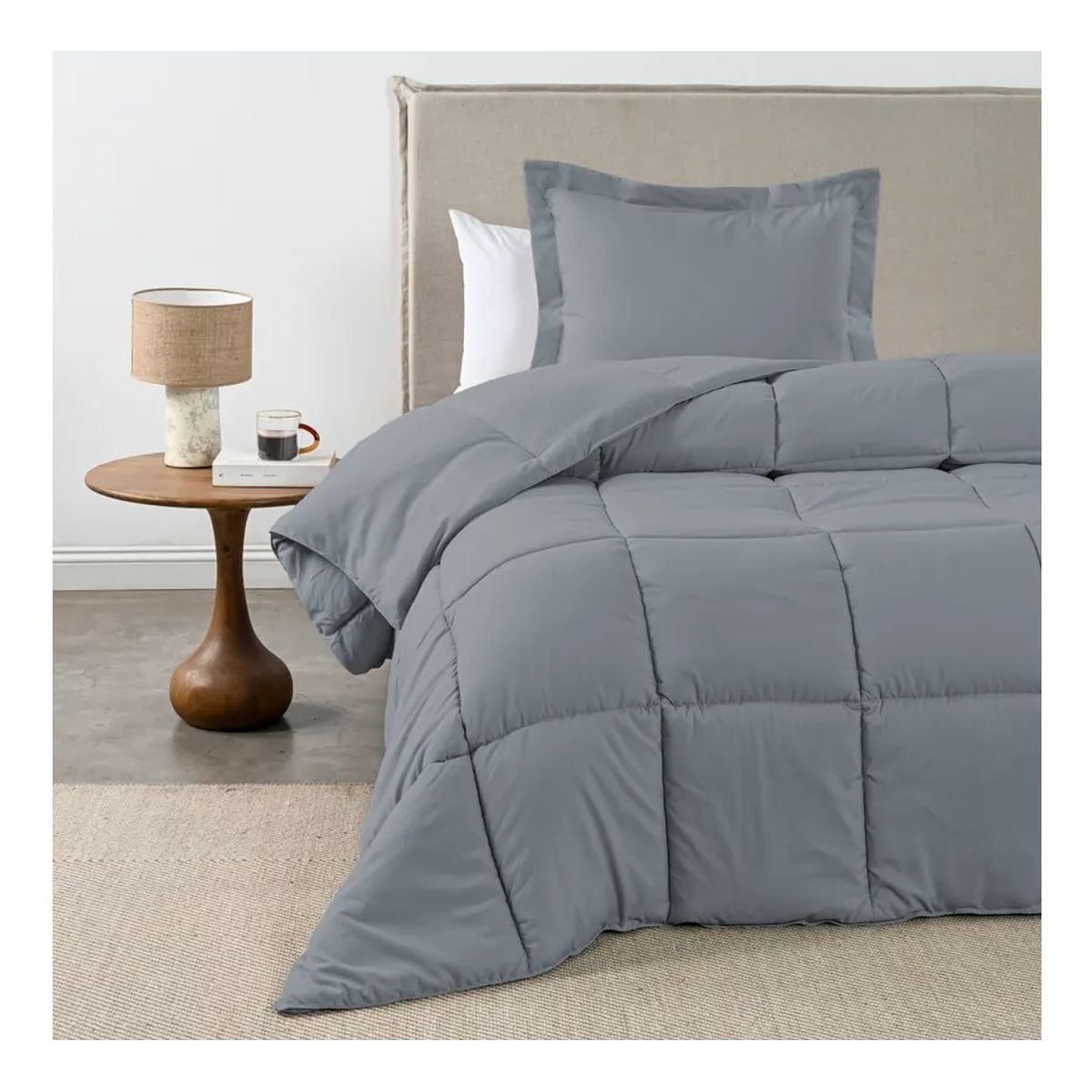 CANNON - Plumón Cannon Single Apto 1pl Y 1.5 Pl Softwash 185x250  Gris