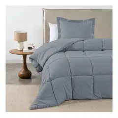 CANNON - Plumón 2 Plazas Liso Softwash 230x250 Gris