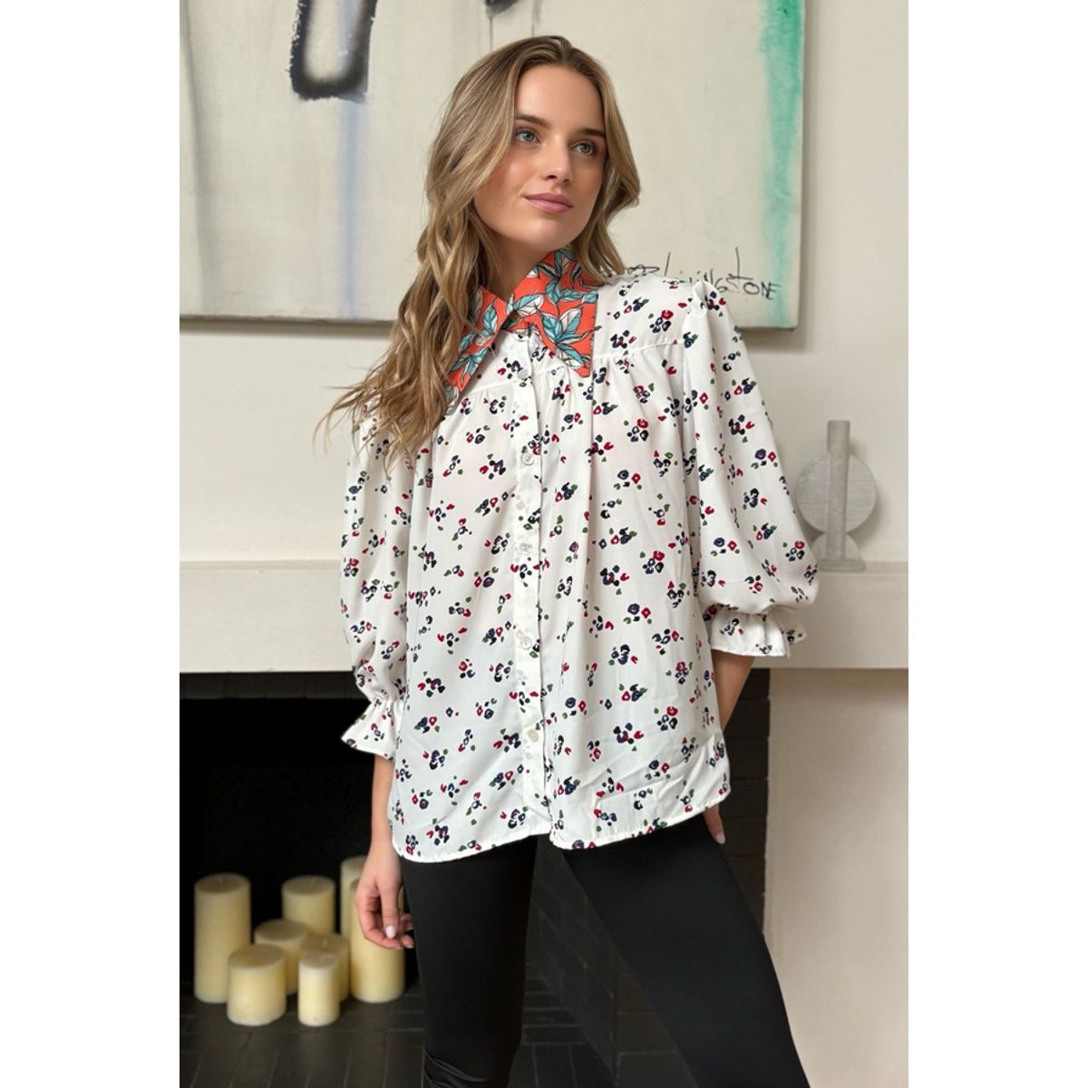 BLANCA SOFIA - Blusa Rafaela White Flowers