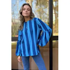 BLANCA SOFIA - BLUSA BOLONIA BLUE Manga Larga