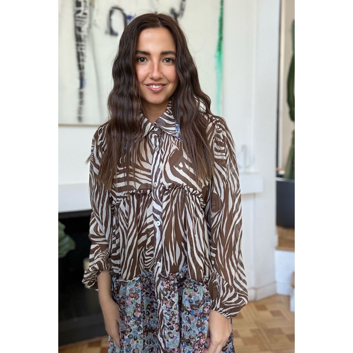 BLANCA SOFIA - Vestido Sevilla Brown Cebra