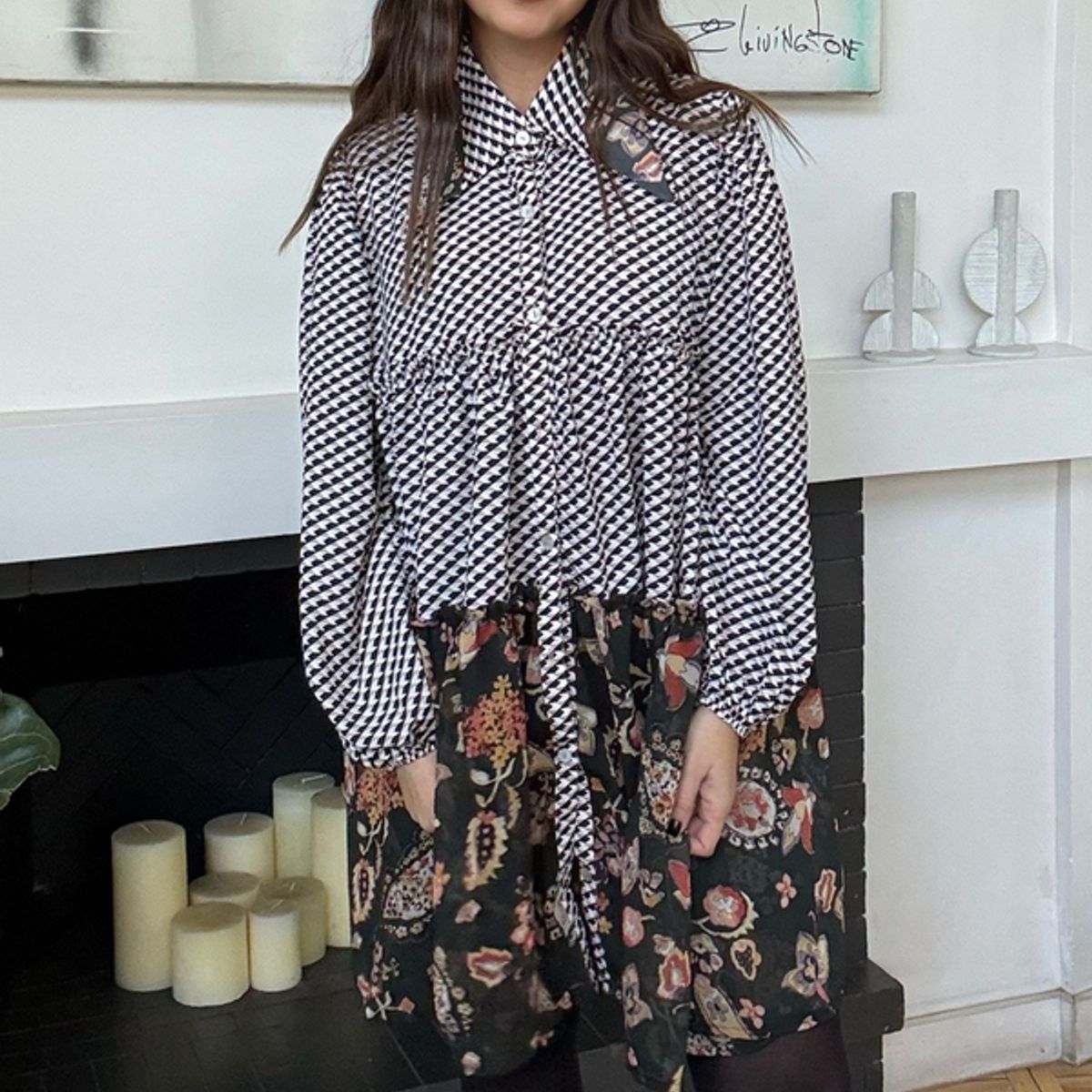 BLANCA SOFIA - Vestido Sevilla Black Geometric