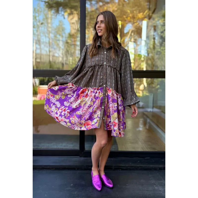 BLANCA SOFIA - Vestido Sevilla Purple Pattern