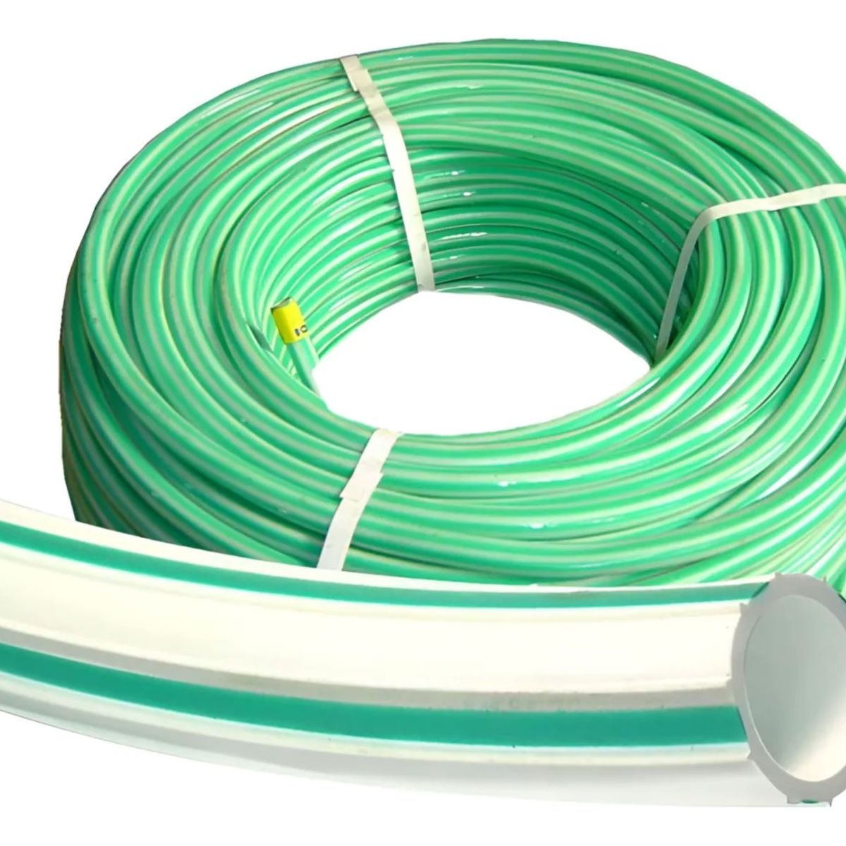 METALFER - Manguera Standar Bicolor De 1 PuLG Blanca / Verde 50 Mts