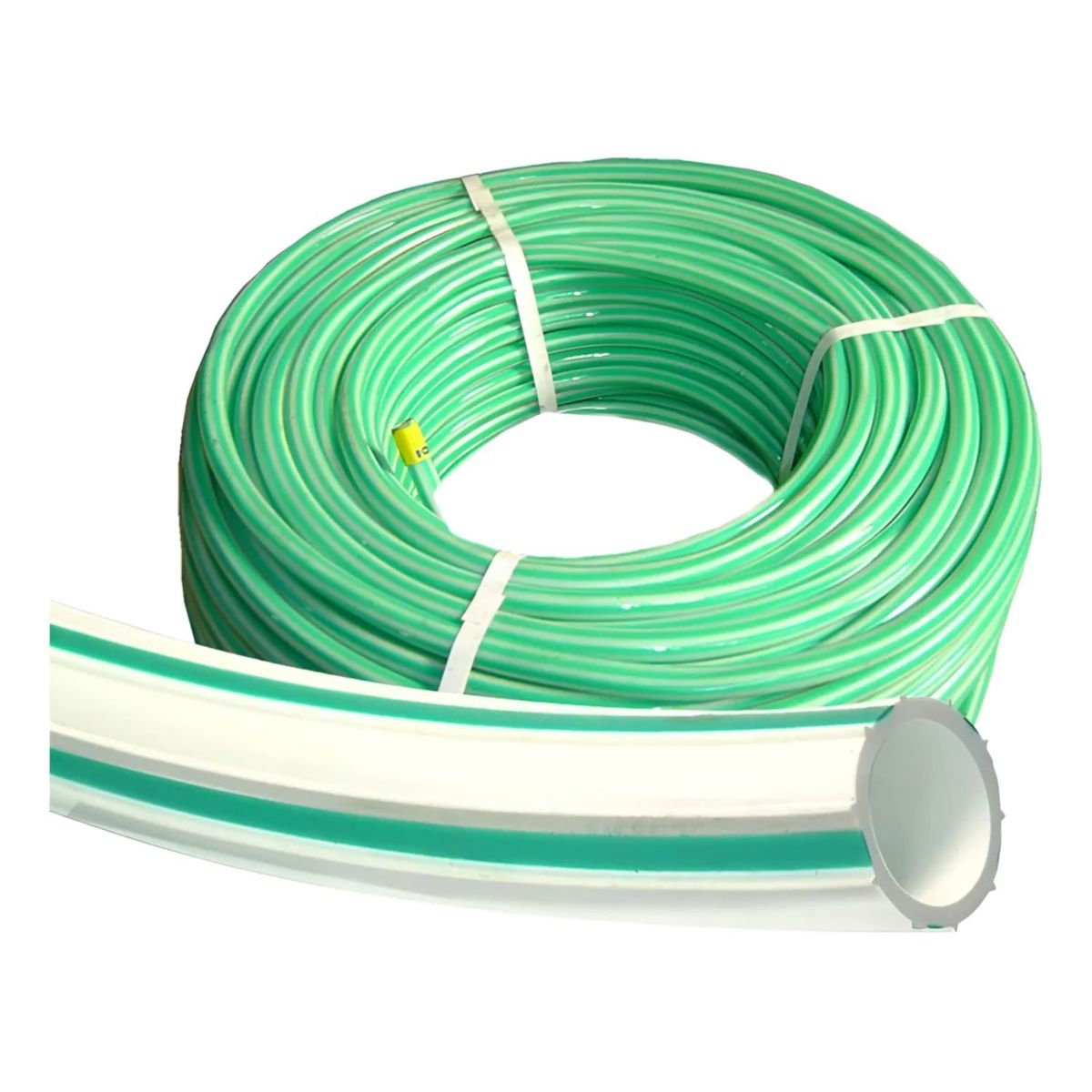 METALFER - Manguera Standar Bicolor De 1 PuLG Blanca / Verde 50 Mts