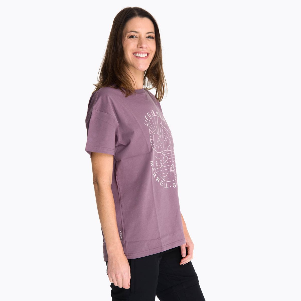 MERRELL - Polera Manga Corta Mujer Hata Morado Oscuro MERRELL