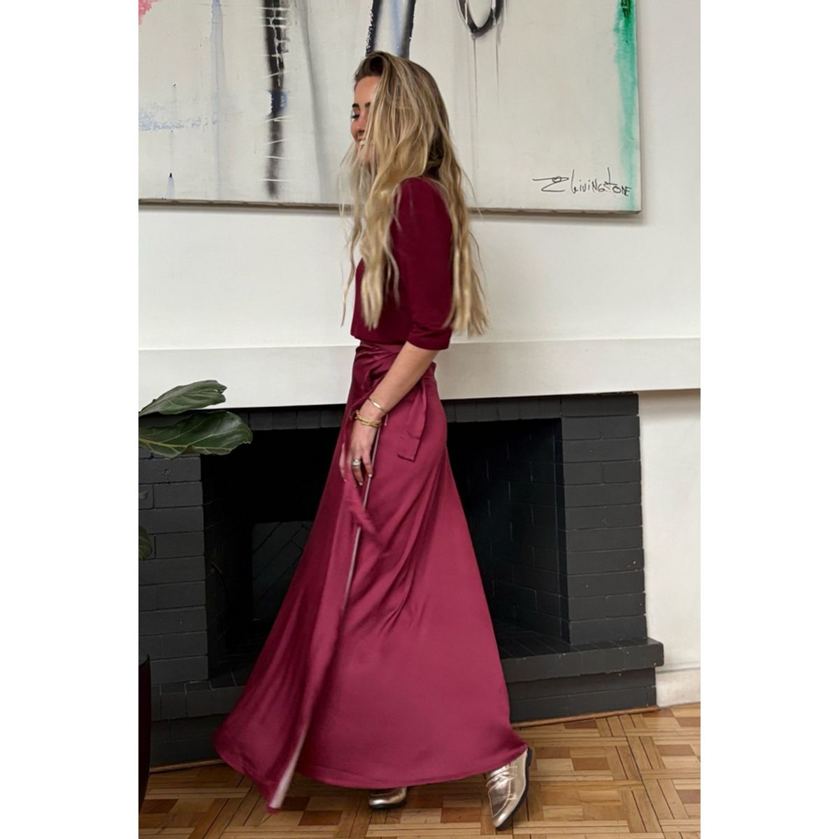 BLANCA SOFIA - Pollera Envolvente Burgundy