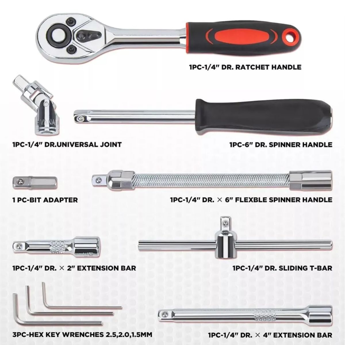 GENERICO - Juego De Herramientas Compacto De 53 Piezas Multiusos