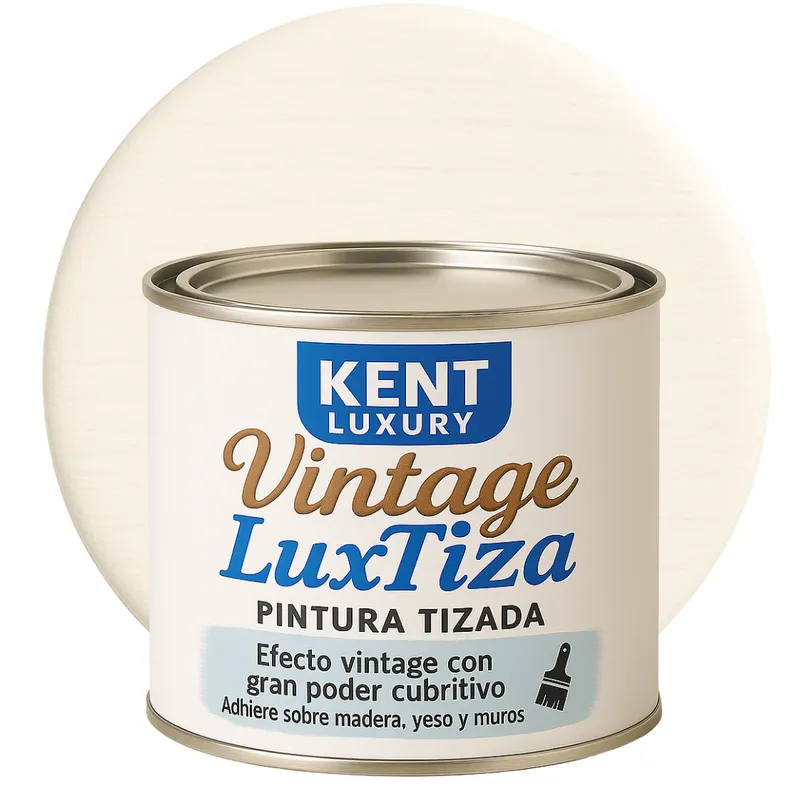 KENT - Pintura Tizada Mate  Vintage LuxTiza - MEDIO GALÓN - BLANCO NOSTALGIA