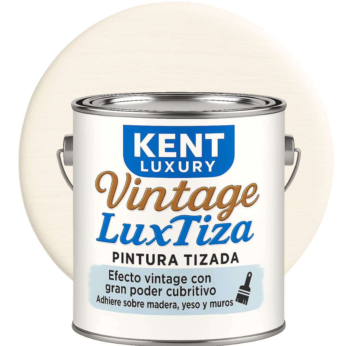 KENT - Pintura Tizada Mate  Vintage LuxTiza - GALÓN - BLANCO NOSTALGIA