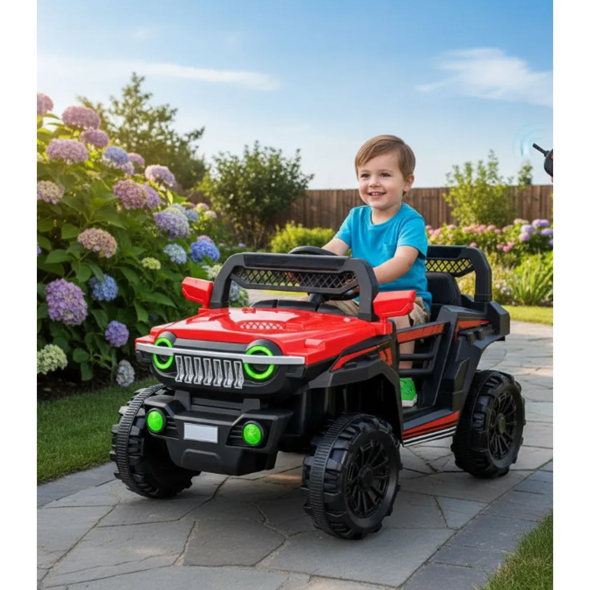 GENERICO - Auto A Bateria 4x2 A Control Vehiculo Electrcio Niños Rojo 22