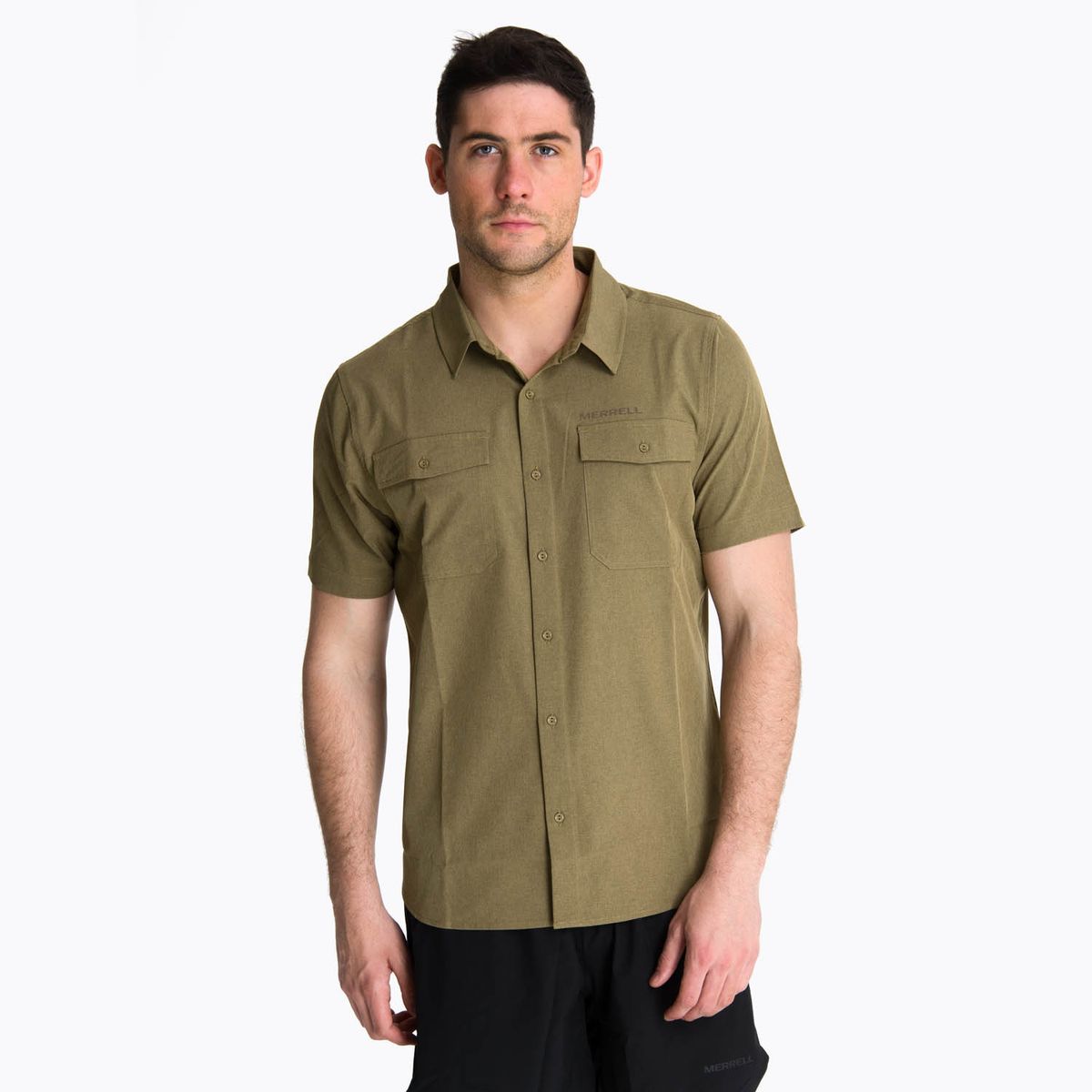 MERRELL - Camisa Manga Corta Hombre Akaroa Verde Musgo MERRELL