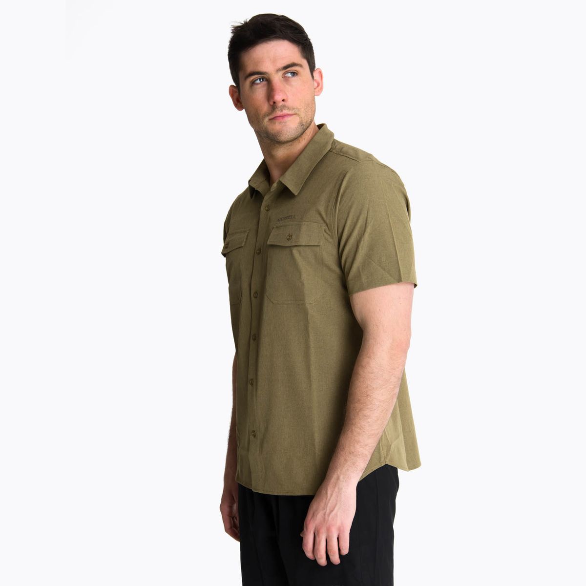 MERRELL - Camisa Manga Corta Hombre Akaroa Verde Musgo MERRELL