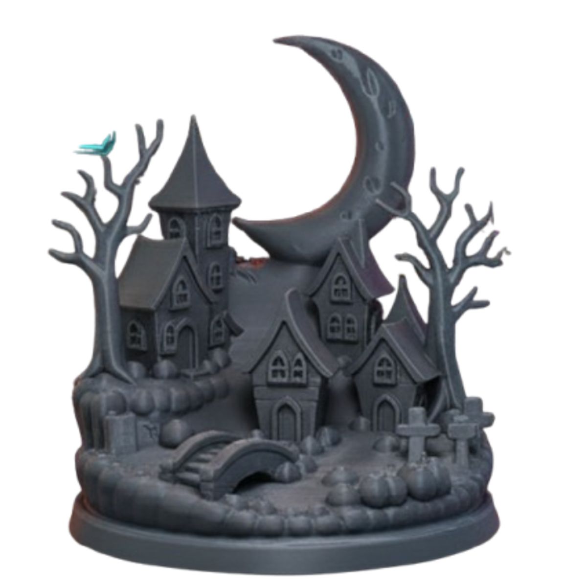 GENERICO - Figura decorativa de Aldea luna Halloween