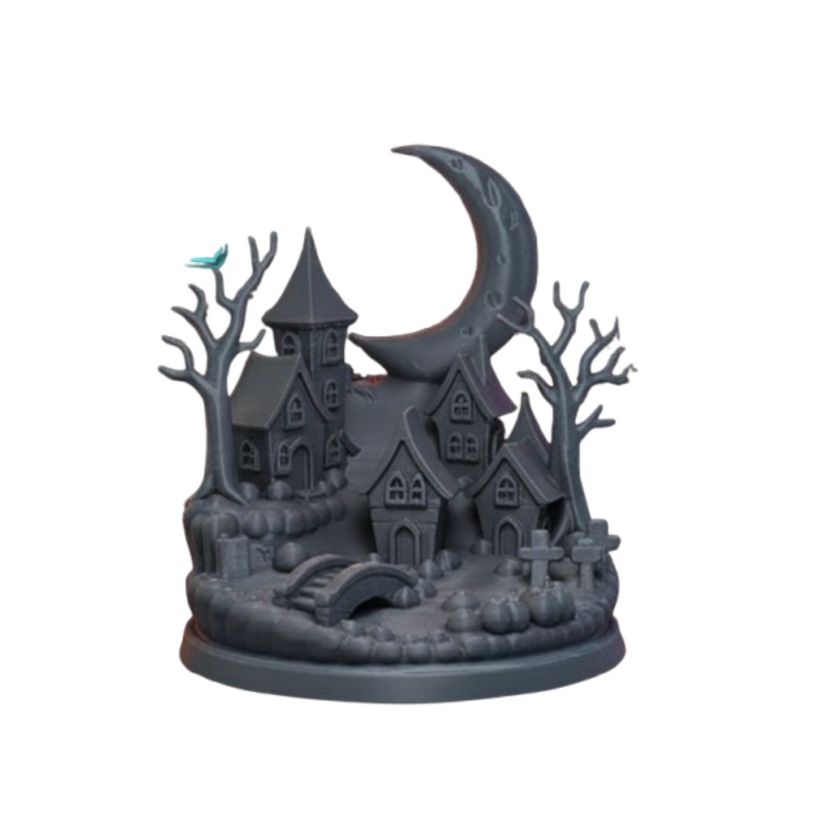 GENERICO - Figura decorativa de Aldea luna Halloween