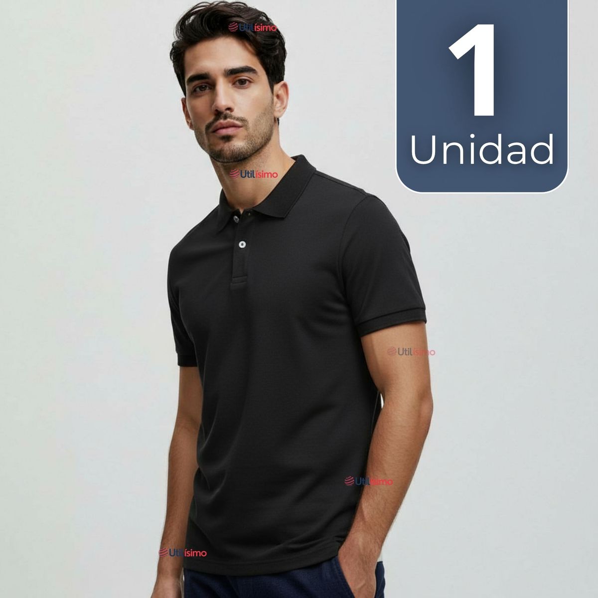 UTILISIMO - Polera Pique Premium 200gr Manga Corta 100% Algodón Chemise Hombre