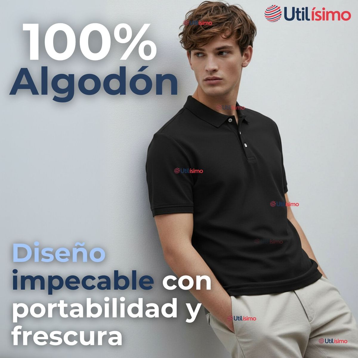 UTILISIMO - Polera Pique Premium 200gr Manga Corta 100% Algodón Chemise Hombre