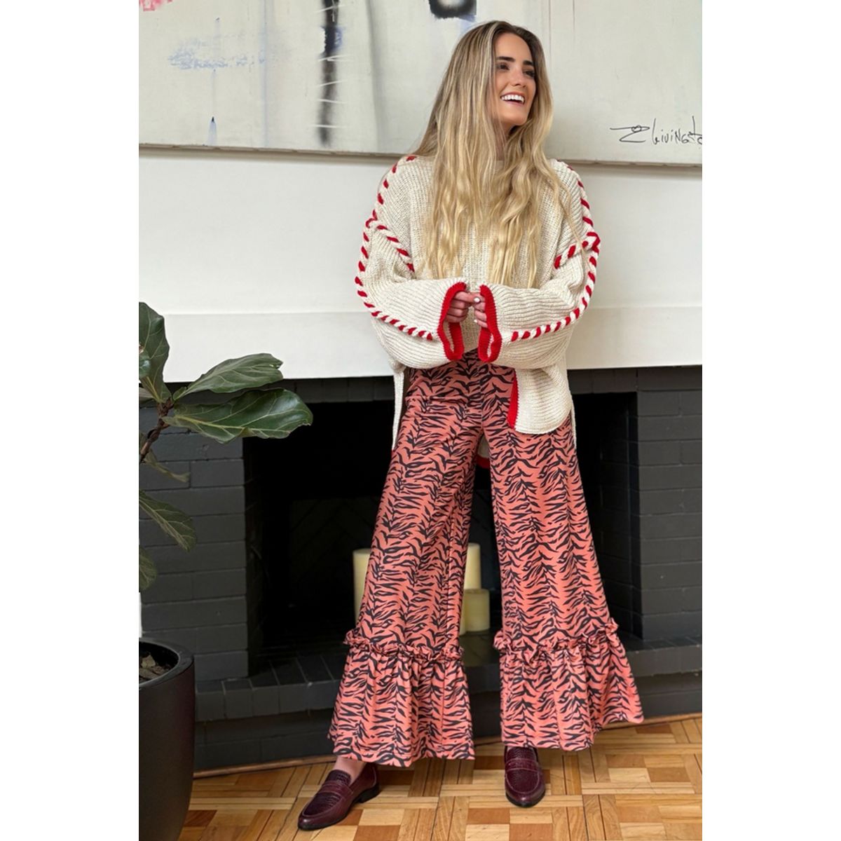 BLANCA SOFIA - Pantalón Tomasa Cebra