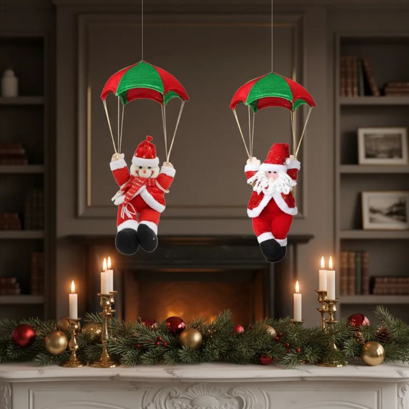 GENERICO - Pascuero Con Paracaidas Decorativo De Navidad Rojo