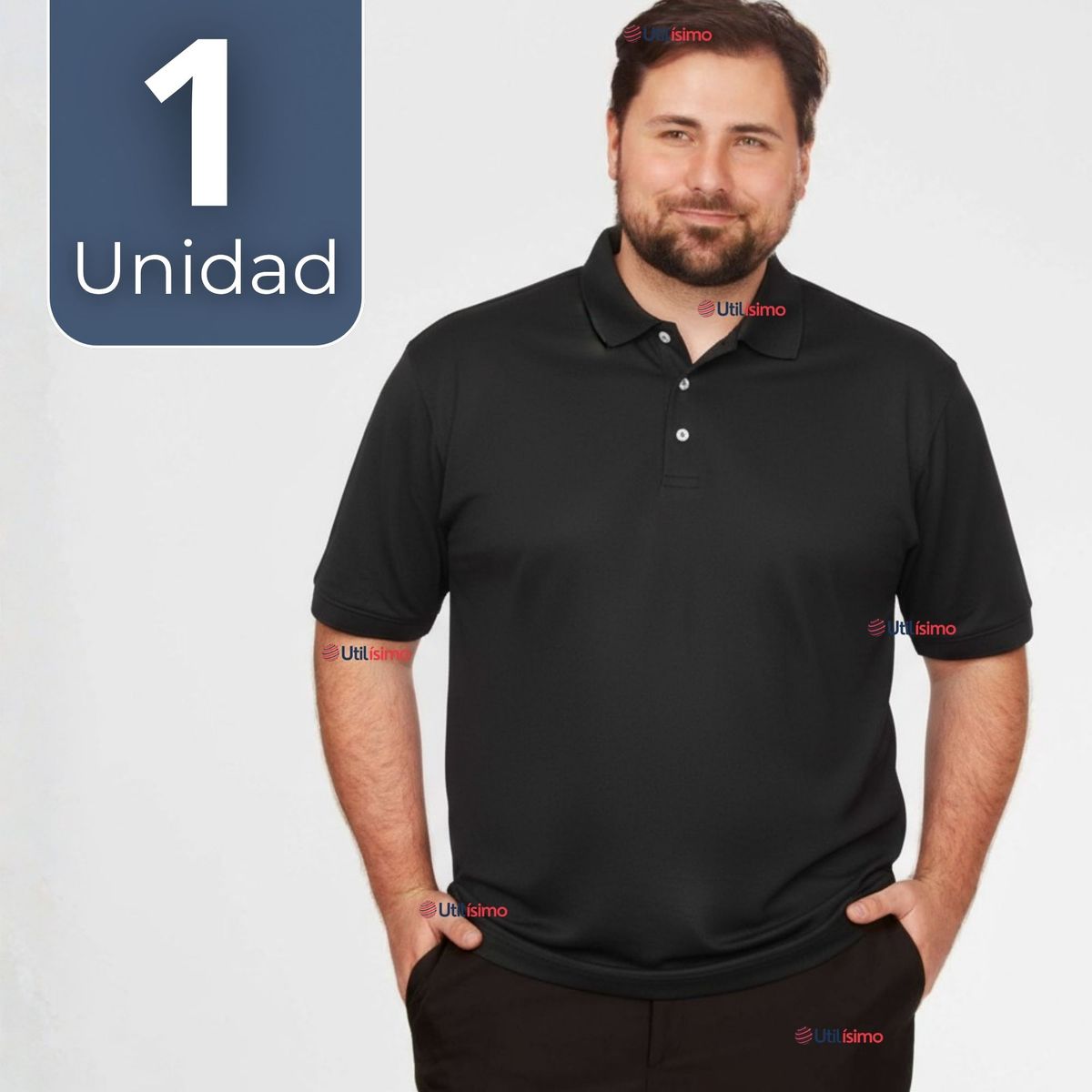 UTILISIMO - Polera Pique Premium 200gr Manga Corta 100% Algodón Chemise Hombre