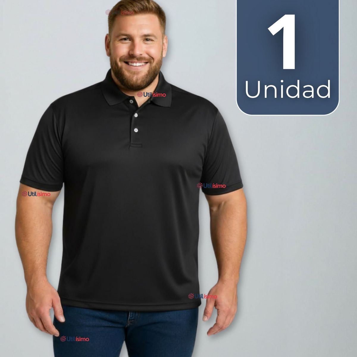 UTILISIMO - Polera Pique Premium 200gr Manga Corta 100% Algodón Chemise Hombre