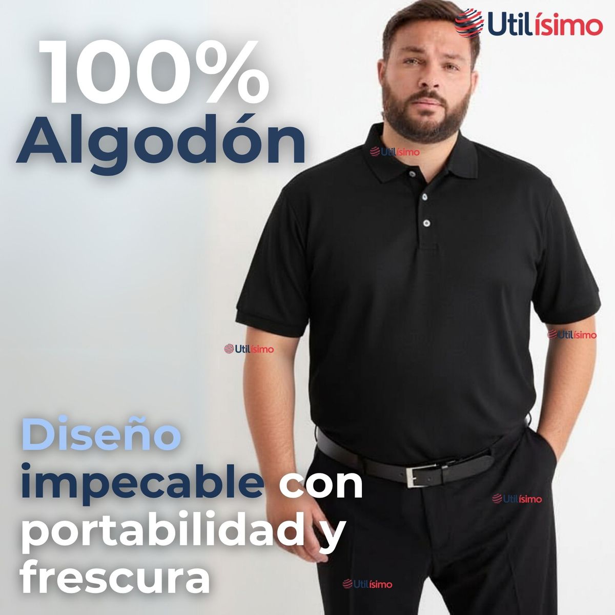 UTILISIMO - Polera Pique Premium 200gr Manga Corta 100% Algodón Chemise Hombre