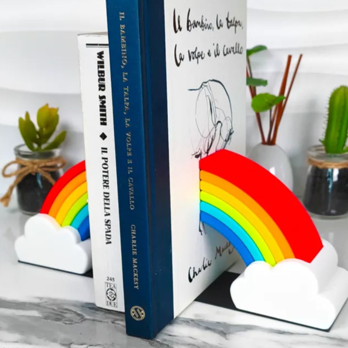 GENERICO - Decoración Sujeta libros - Arcoiris