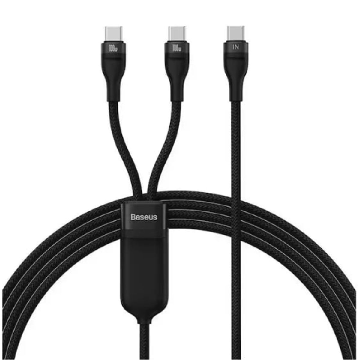 BASEUS - Cable USB-C 2 en 1 Carga Rápida 100W 20V Baseus - Negro