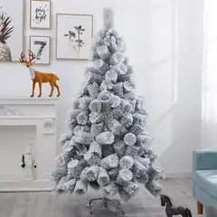 GENERICO - Arbol Pino aguja verde con nieve Navidad 210CM