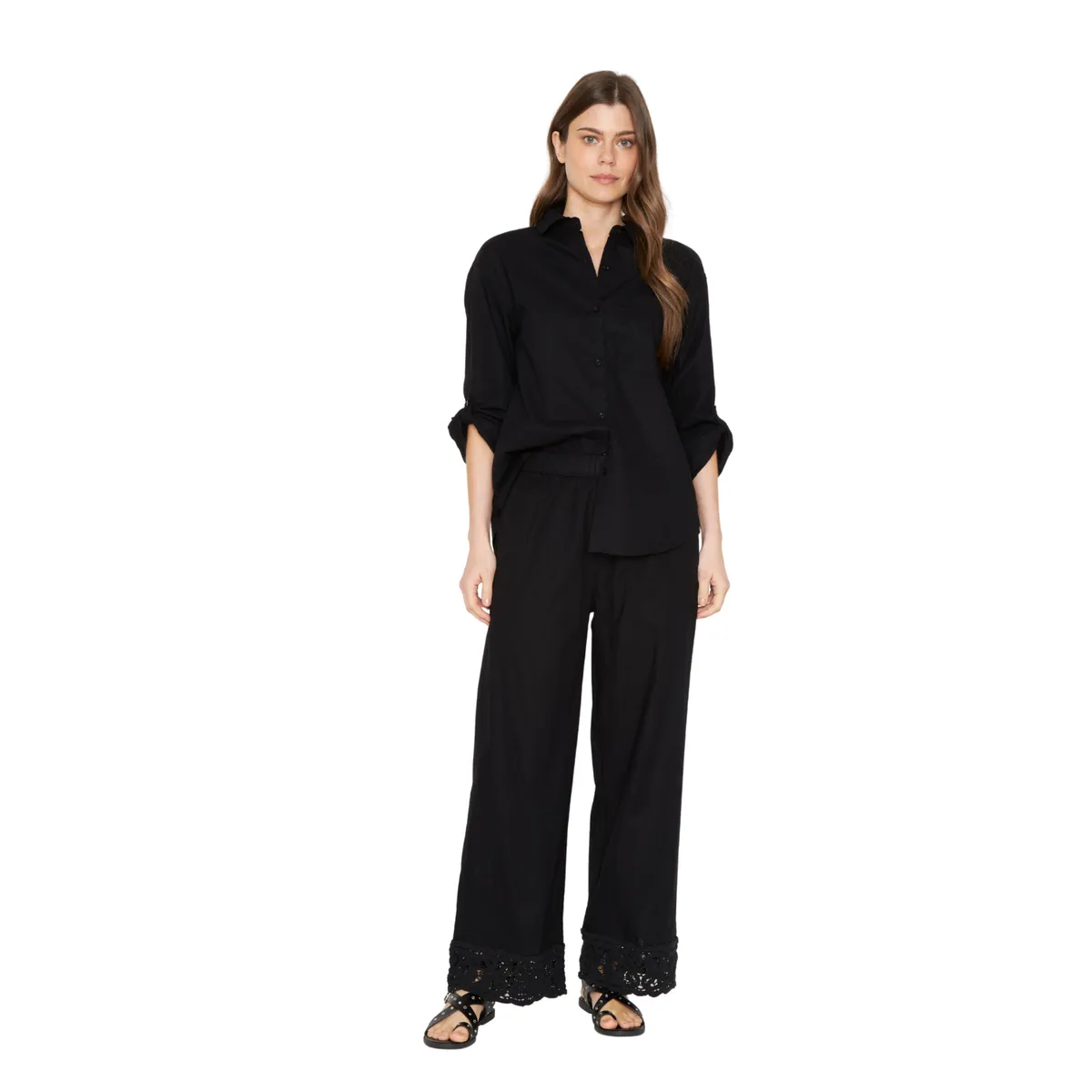 JACINTA TIENDA - Blusa Lino Ame negra Jacinta Tienda