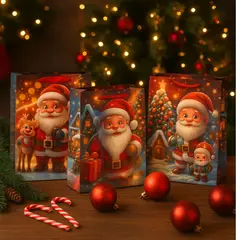 GENERICO - 12 Bolsas De Regalo Premium Carton Resistente Brillo 26x32m