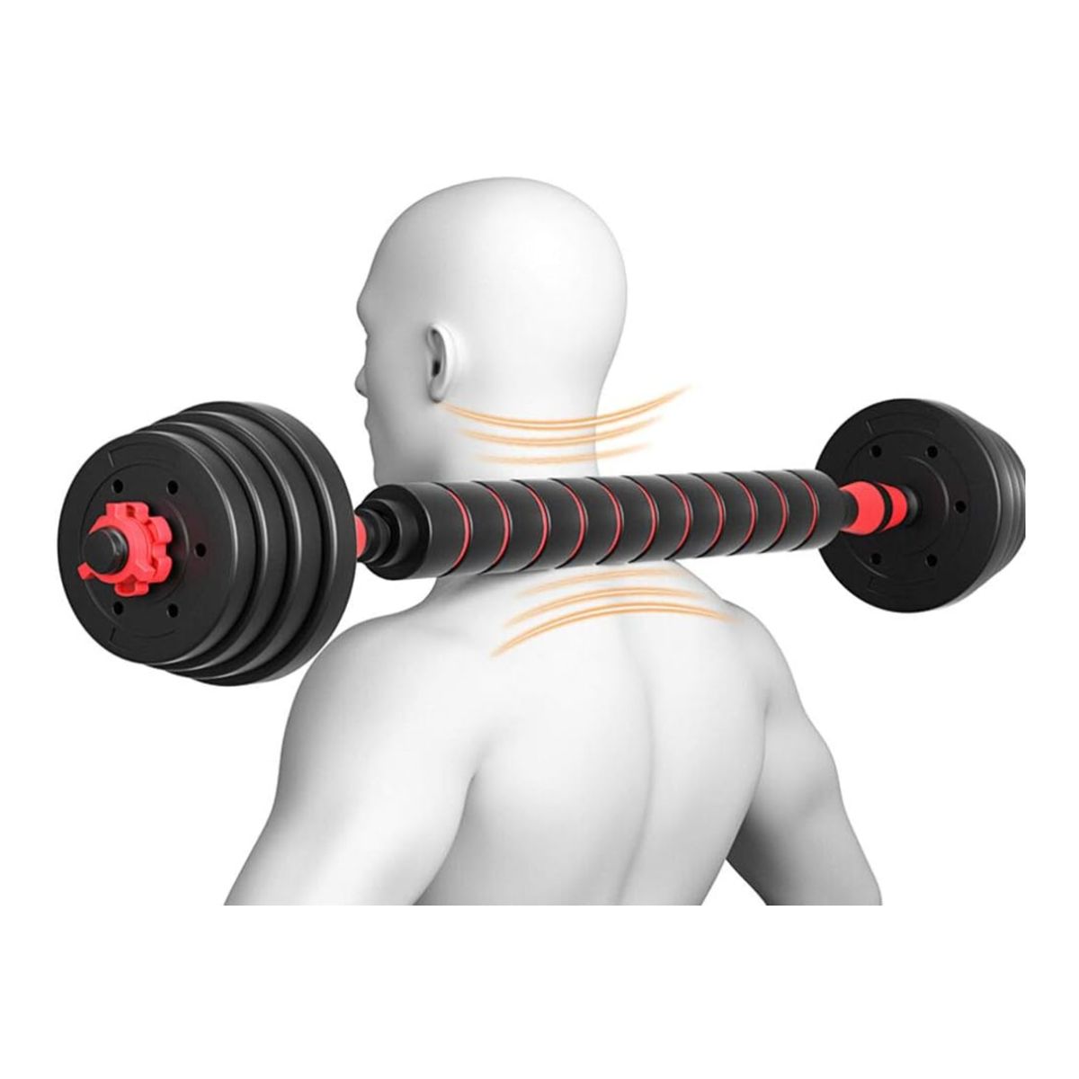 AK SPORT - Mancuernas 20kg Set Barra Armable Ajustable Ak Sport Negro