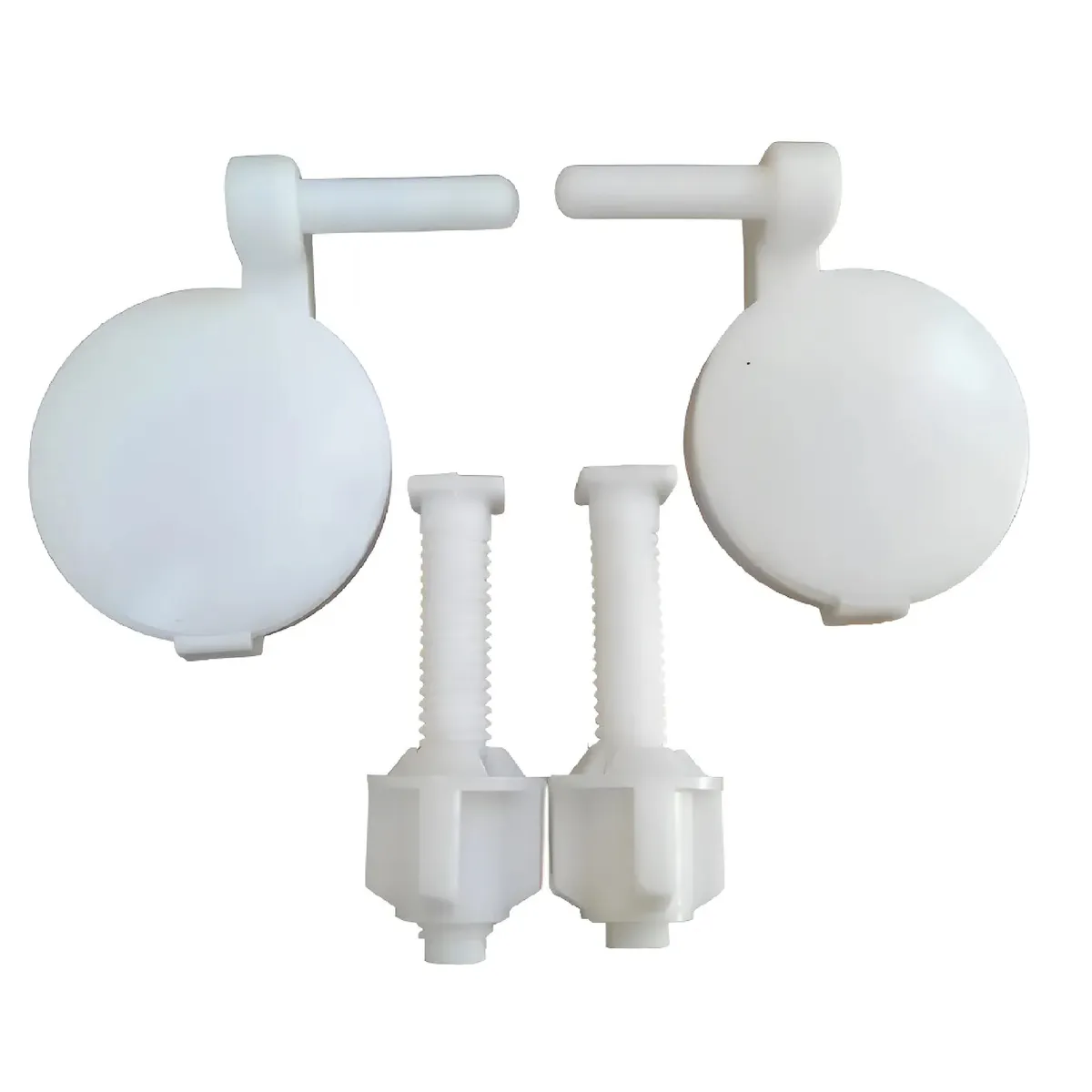GENERICO - Kit Asiento Tapa Wc Aquakit Bisagra Redondas Plastico Blanco