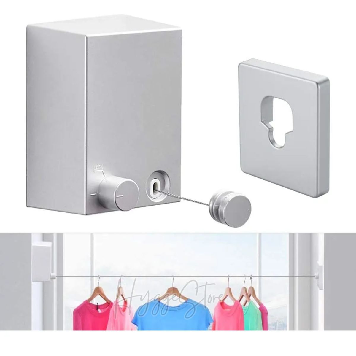 GENERICO - Tendedero Retractil De Ropa Calcetines Pared