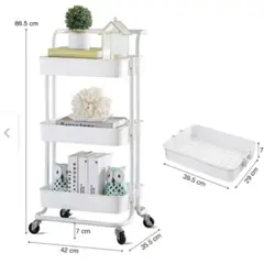 ANGELES DEL HOGAR - Estante Organizador Carro Plegable Multiuso 3 Niveles